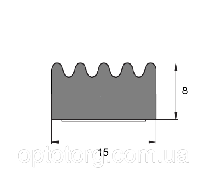 Уплотнитель Е 15*8 Черный Trelleborg Швеция 50м