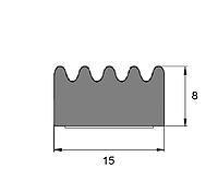 Уплотнитель Е 15*8 Черный Trelleborg Швеция 50м