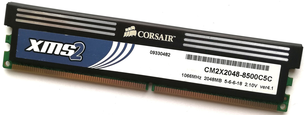 Ігрова оперативна пам'ять Corsair DDR2 2Gb 1066MHz PC2 8500U CL5 2R8 (CM2X2048-8500C5C) Б/У