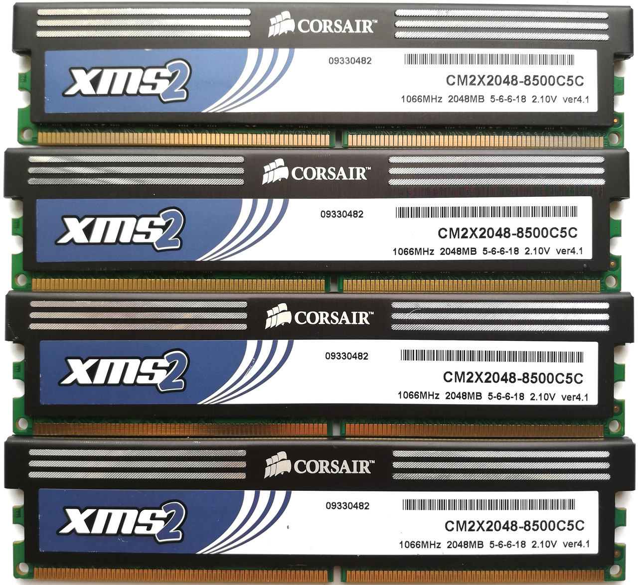 Комплект оперативной памяти Corsair DDR2 8Gb (4*2Gb) 1066MHz PC2 8500U CL5 2R8 (CM2X2048-8500C5C) Б/У