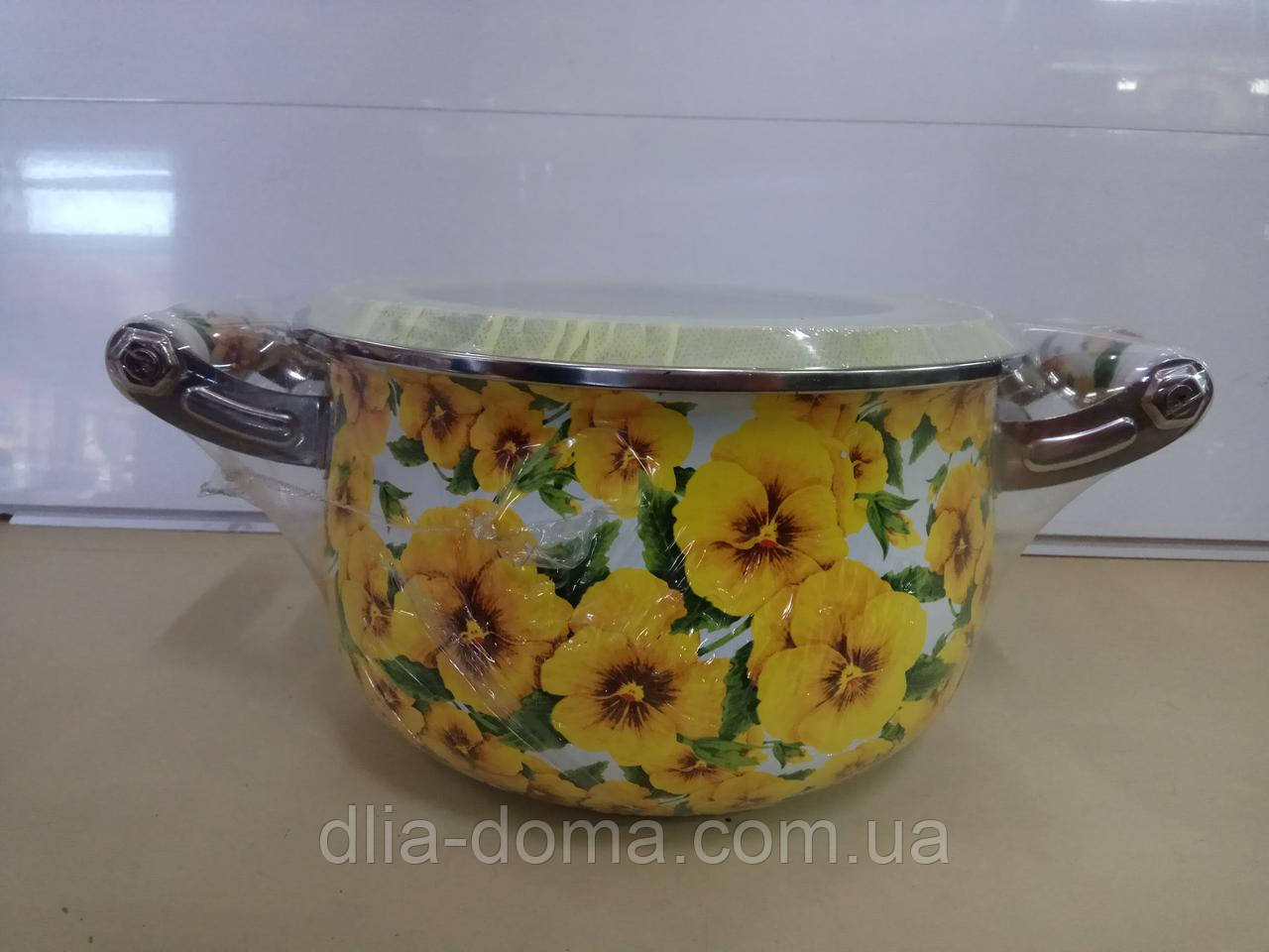 Емальовані каструлі 22 см 5л "братки", фото 1