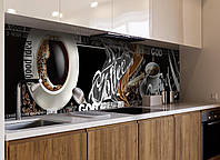 Кухонный фартук Coffee a good idea фотопечать кофе кофейная тематика чашка пленка самоклеющаяся 600*2500 мм
