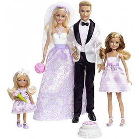 Набір ляльок Весілля Барбі/Barbie I Can Be A Bride Wedding Day 4 Pack