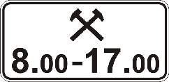 Знак дорожній "7.4.6. Час дії "