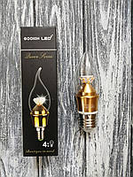 Лампочка-свеча золотая 2700K E27, SMD2835, 4W