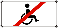 Знак дорожній "7.18. Крім інвалідів"