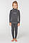 Теплое детское термобелье Rough Radical Billy (original), зимний комплект 152-158, Темно серый с серой строчкой, фото 2