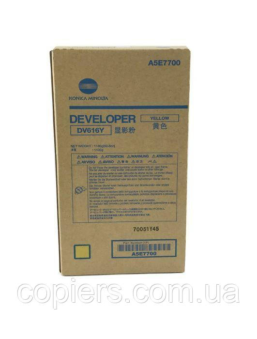 Девелопер DV616 Y Konica Minolta bizhub PRESS C1085 C1100 оригінал, dv-616y, A5E7700, фото 1