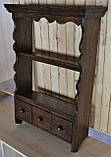 Дерев’яна кухонна полиця з декоративними шухлядами, фото 3