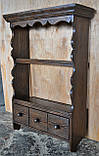 Дерев’яна кухонна полиця з декоративними шухлядами, фото 2