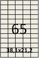 Самоклеящаяся этикетка в листах А4 - 65 шт (38,1х21,2) прямая