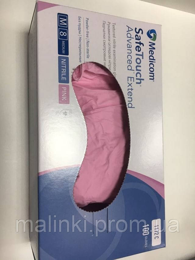 Нитриловые перчатки нежно розовые M - фото 2 - id-p1008298706