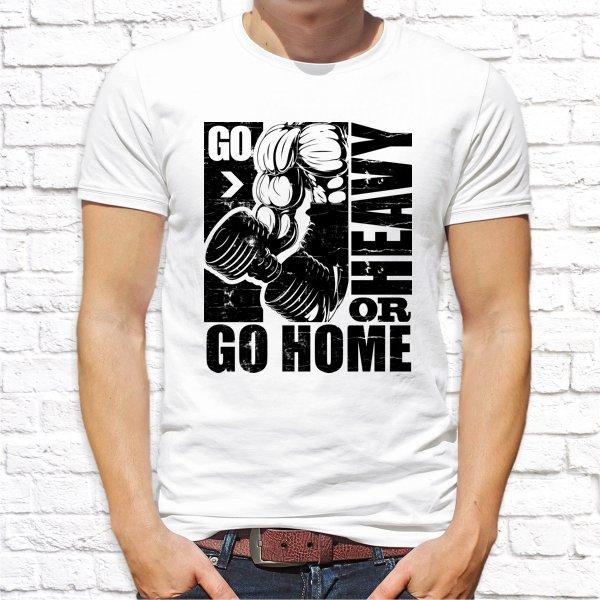 Чоловіча футболка з принтом "Go home or heavy" Push IT