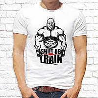 Мужская футболка с принтом "Shut up and train" Push IT