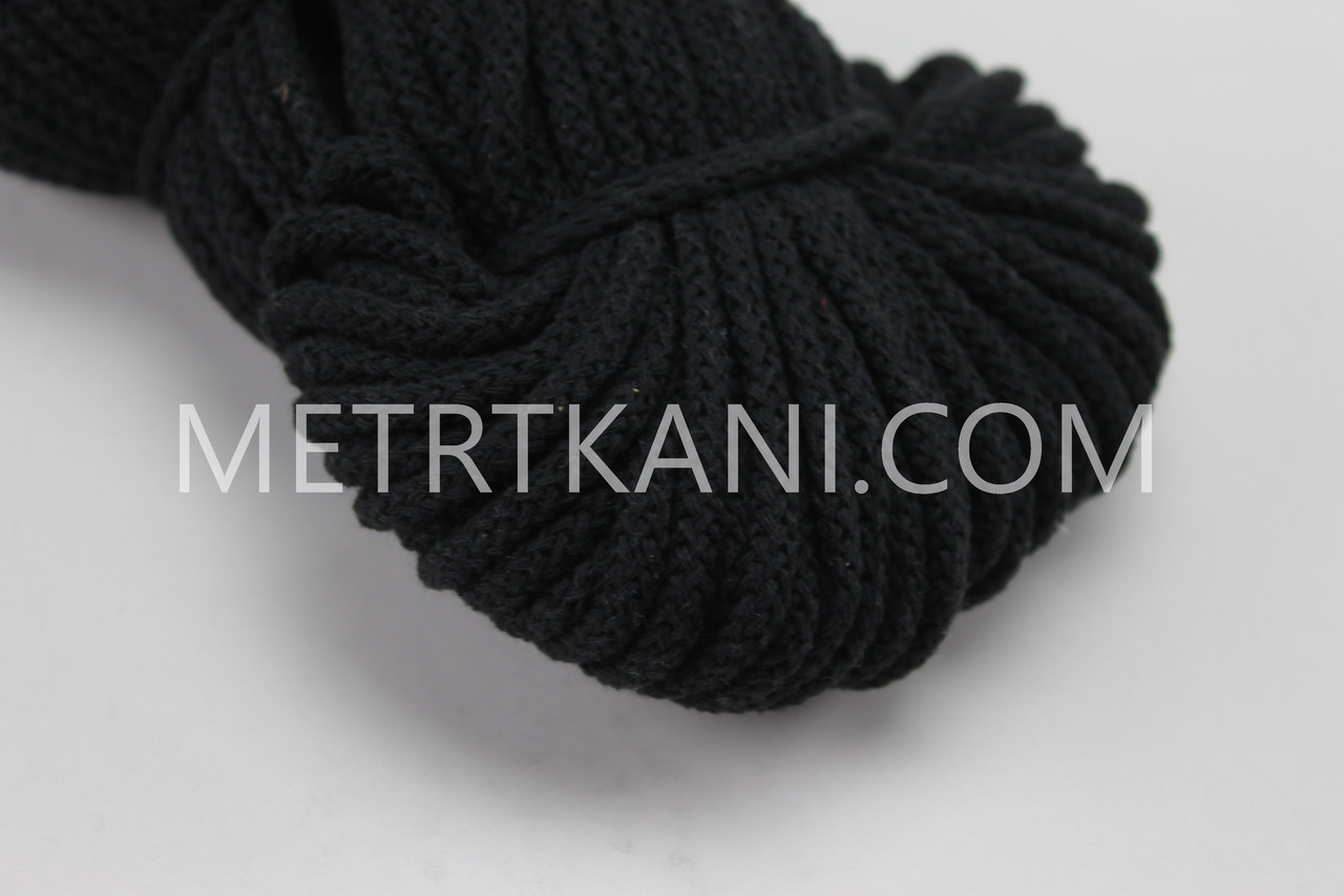 Шнур 100 бавовна, чорний 5 мм No Ш-2, фото 1