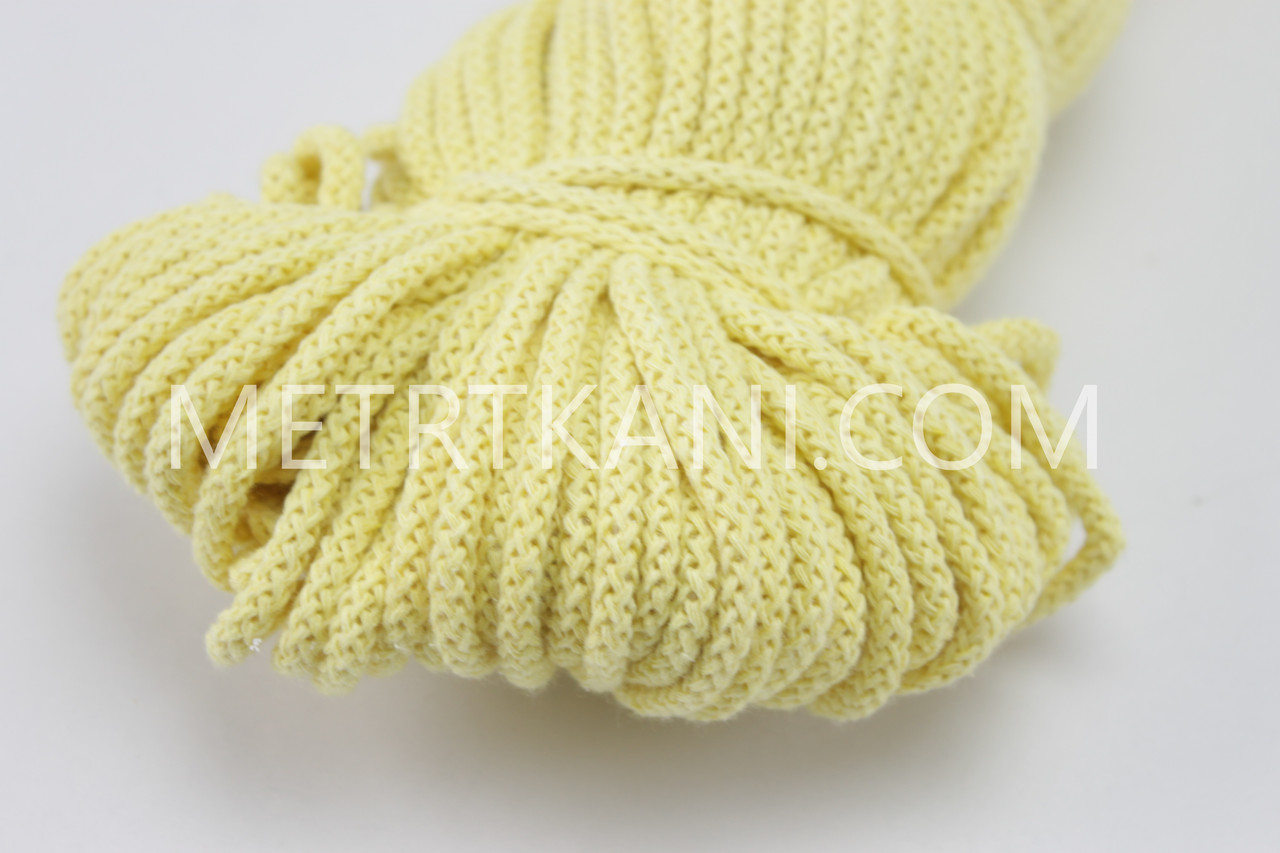 Шнур 100 бавовна, жовтий — 5 мм No Ш-24, фото 1