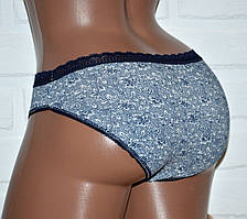 Розмір L. Набір жіночих бавовняних трусів, комплект із 3 штук, Туреччина, синій + білий