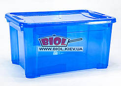 Контейнер 14 л універсальний (пища, речі) 37х25,5х19,5 см пластиковий прямокутний СИНІЙ із кришкою Ал-Пластик