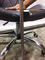 Стілець Invar Office шкірозамінник темно-сірий 21, на коліщатках із регулюванням висоти, фото 5