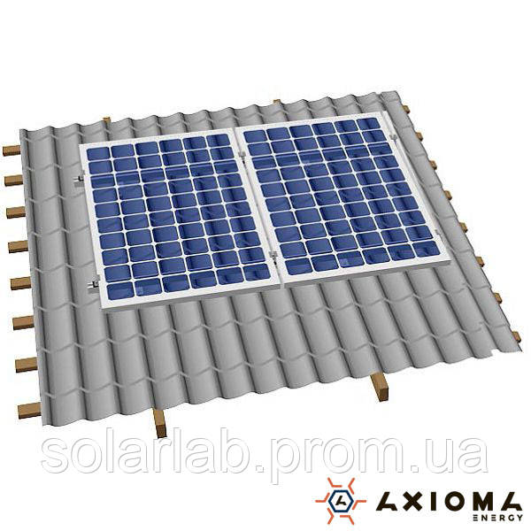AXIOMA energy Система кріплень на 3 панелі для плоского даху з зміною кута зима-літо 35 мм, алюміній 6005 Т6 і