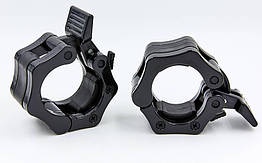 Замки для олімпійського грифа пластикові York PRO CL-24 50 мм 2 шт. чорні