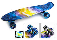 Penny Board "Universe" Сяючі колеса, Пенні борд з принтом, фото 3