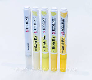 Пензель-ручка Ecoline Brushpen (390), Пастельний жовтий, Royal Talens, фото 3