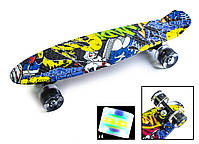 Penny Board "Cool Draft" Joker Сяючі колеса, Пенні борд з принтом, фото 5