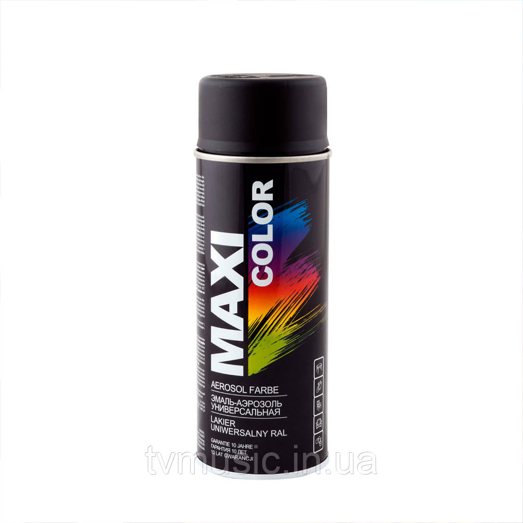 Аерозольна фарба Maxi Color RAL 9005M Чорний матовий 400 мл
