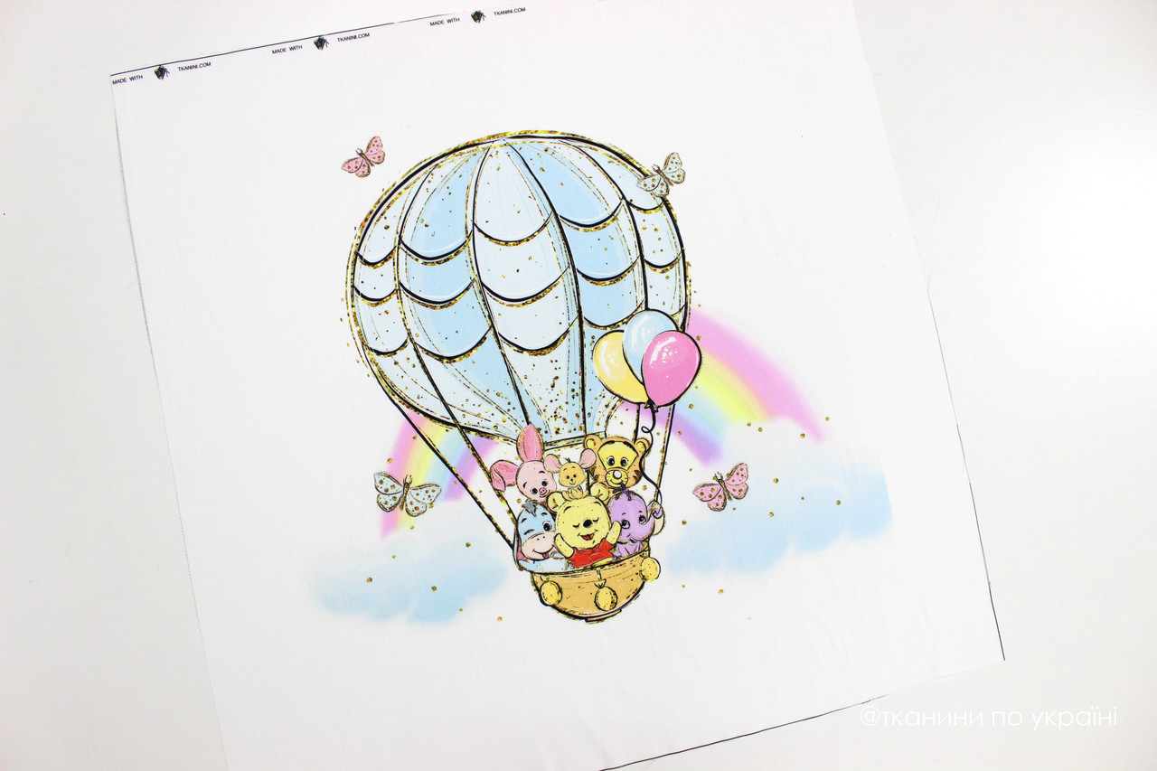 Панелька сатин Вінні та його друзі на кулі 40*40