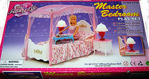 Меблі для ляльок Gloria Глорія Спальня, ліжко з балдахіном 2314
