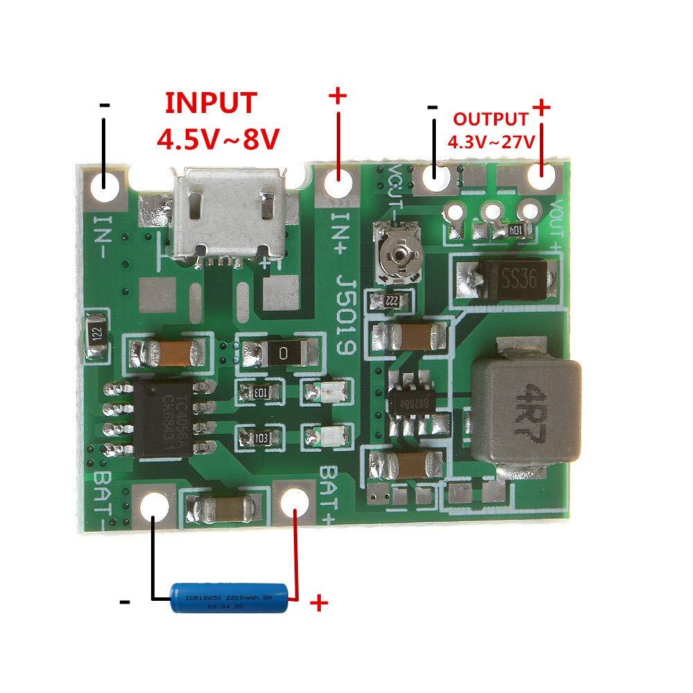 DC-DC повышающий преобразователь + модуль заряда для li-ion micro USB (TP4056 / J5019) [#M-11] - фото 4 - id-p1008535331