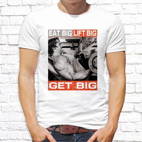 Чоловіча футболка з принтом "Eat big, lift big, Get Big" Push IT