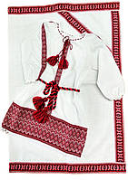 Сукня вишиванка дитяча домоткана бавовна біла Хрестини для малюків Family Look