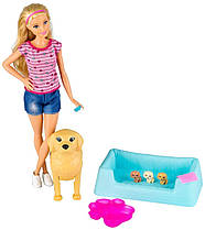 Лялька Барбі та собака з новонародженими цуценятами Barbie Newborn Pups Doll&Pets