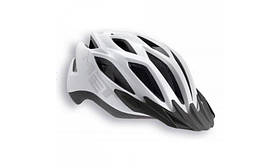 Велошолом Met Crossover XL білий з мигалкою та вентиляцією для дорослих