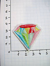 Термо аплікація, нашивка, трансфер Райдужний кристал, 4х4 см, фото 3