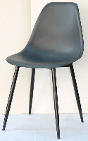 Стул Nik Metal-BK антрацит 01, пластиковый стул на металлических ножках Eames