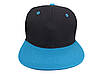 Кепка чорна з блакитним козирком, фото 2