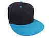 Кепка чорна з блакитним козирком, фото 3