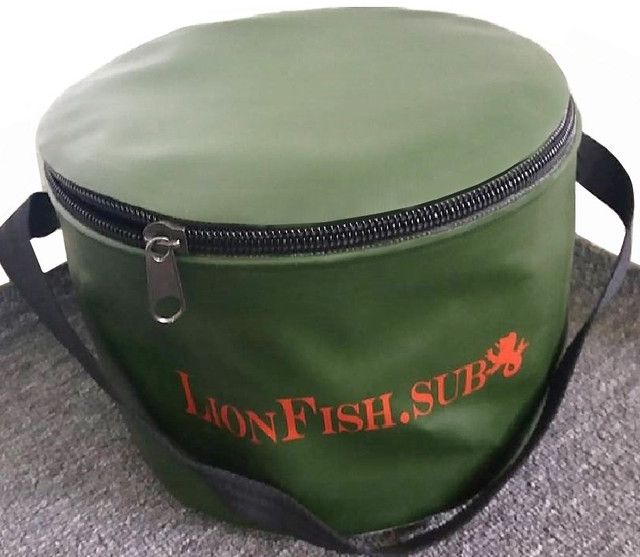 Складное Рыболовное Ведро LionFish.sub на 8л. для Рыбалки, Прикормки, Охоты, Трофейной Рыбы из ПВХ Skladnyye Vodra LionFish.sub dlya rybalki, prikormki, okhoty. Udobnaya Germo sumka dlya trofeyev