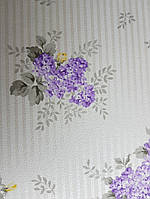 Шпалери вінілові на флізелін Petite Fleur 4 Rasch Texti 288932 квіти бузок на білому тлі