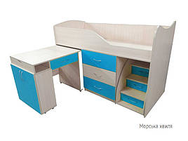 Ліжко-кімната в дитячу з ЛДСП BED ROOM 5 + Стіл Viorina-Deko