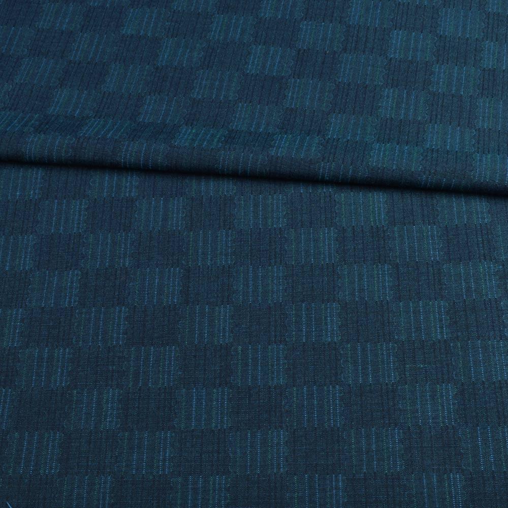 Вовна костюмна в шахмату синя і бірюзова, ш.150