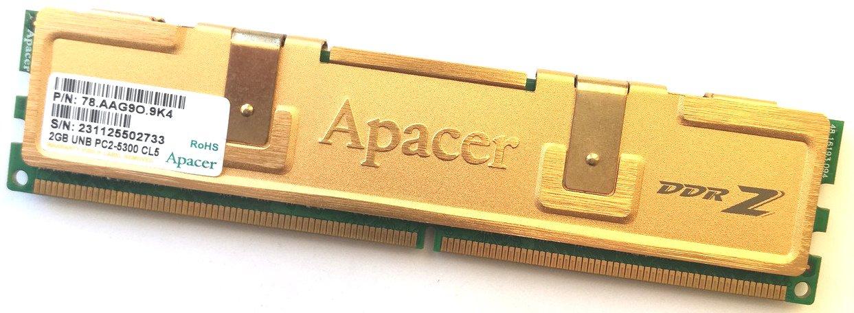 Игровая оперативная память Apacer DDR2 2Gb 667MHz PC2 5300U CL5 (78.AAG9O.9K4) Б/У