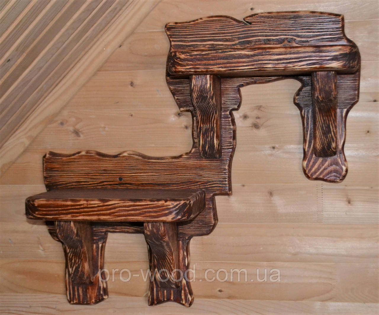 Дерев’яна навісна полиця, фото 1