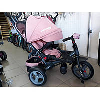 Детский трехколесный велосипед - коляска с поворотным сиденьем Azimut Crosser T400 NEO ECO AIR персиковый