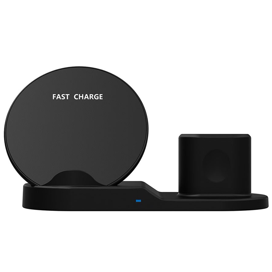 Бездротова зарядка, док-станція wireless fast charger 3in1 для трьох ґаджетів одночасно, фото 1