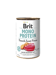 Консерва для собак Brit Mono Protein Dog (Бріт Монопротеін з тунцем і бататом) 400г.