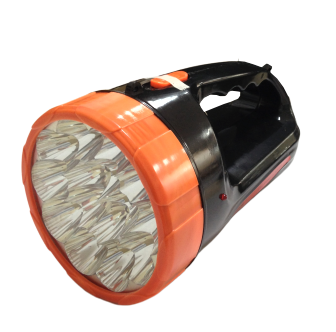 Ліхтар LED 5W пласт.з ручкою чорний+оранжевий 15LED АКБ компл..(2реж+виделка 220V+ремінець) ІНД.УП (DJ2315) R